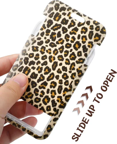Vista 4 de Woanger - 4 cordones para profesor para credencial de identificación y estampado de leopardo, genial Cute Badge Holder, Silicone Beaded, Breakaway