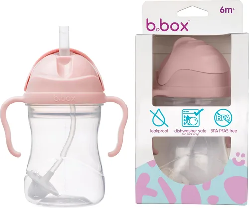 Vista 20 de b.box Vaso para beber con popote abatible, bebe desde cualquier ángulo, popote pesado, a prueba de derrames, a prueba de fugas y de fácil agarre