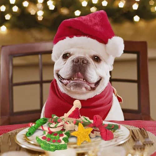 Vista 9 de MON2SUN 11Count - Calcetín de Navidad para perros pequeños 11 Count Pack, Ready-To-Gift Format, Assorted Chew Shapes, Festive Display