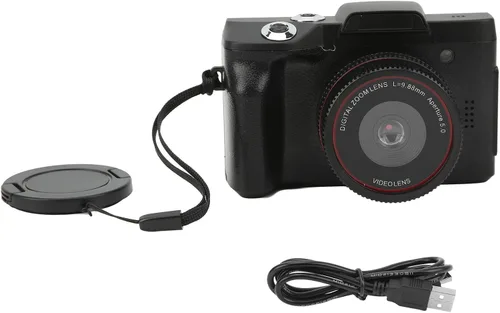 Vista 5 de Cámara digital, cámara de vlogging HD de 16 megapíxeles, cámara compacta con zoom digital de 16X, cámara selfie, grabación en bucle, cámara digital