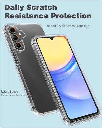 Vista 4 de FNTCASE Funda para Samsung Galaxy A15-5G: Funda para teléfono con protector de pantalla incorporado Funda protectora de silicona para teléfono