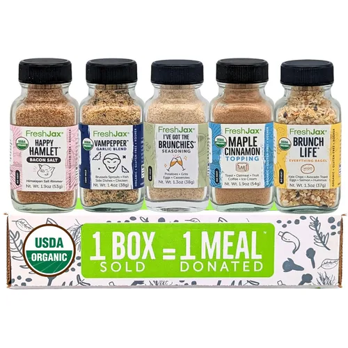 Vista 16 de FreshJax Gourmet especias y sazonadores, caja de regalo (juego de 5) Gourmet five-pack BBQ rub spices for steak, chicken, and seafood, making it