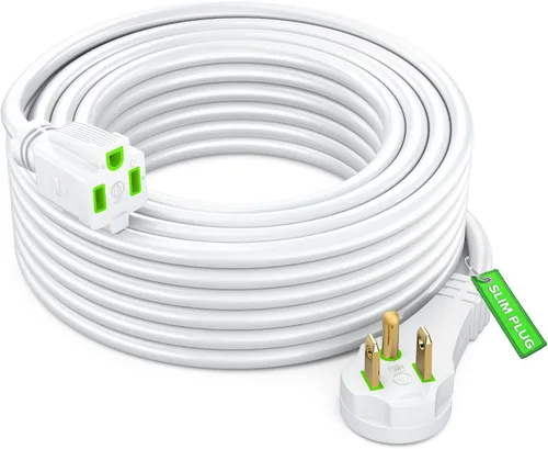 Vista 20 de Maximm Cable de extensión de enchufe plano, 1 pie, negro, perfil bajo 16AWG