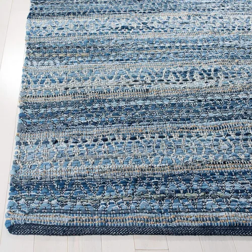 Vista 3 de SAFAVIEH Colección Montauk - Alfombra decorativa, 3 x 5 pies, azul, hecha a mano, ideal para zonas de alto tráfico en entrada, sala de estar