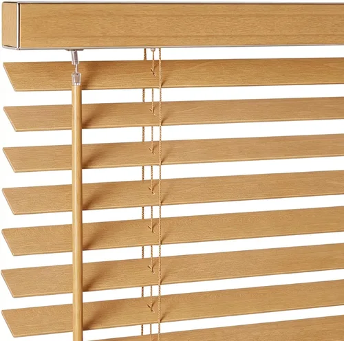 Vista 34 de Persianas de madera real de 2 pulgadas para ventanas de interior, persianas venecianas opacas de madera maciza, tamaño personalizado, color cereza