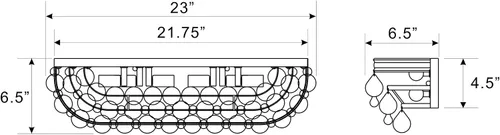 Vista 5 de Crystorama Calypso - Lámpara de tocador cromada de 6 luces, ideal para accesorios de baño, dormitorio, salón, baño de granja, luces de espejo