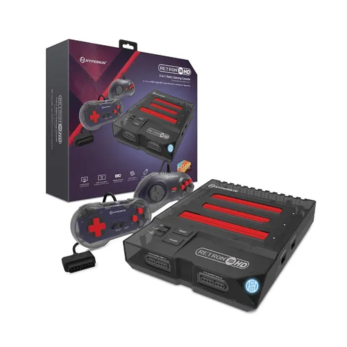 Vista 2 de Hyperkin RetroN 3 HD 3-in-1 Retro Gaming Console for NES, Super Famicom, and Genesis Mega Drive (Space Black) - Sega Genesis