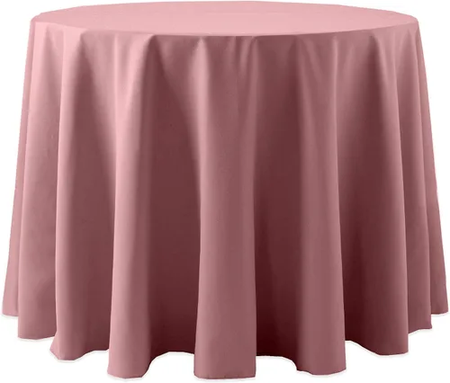 Vista 45 de Ultimate Textile Cotton-Feel - Mantel redondo de 90 pulgadas para comedor, color berenjena, color morado