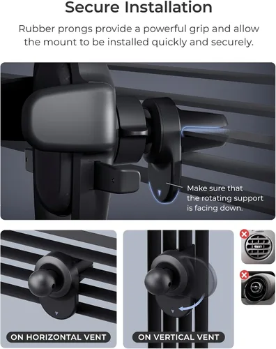 Vista 4 de iOttie Easy One Touch Advanced soporte de teléfono para coche con ventosas - Soporte universal para teléfono celular para iPhone, Google, Samsung