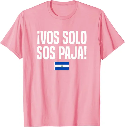 Vista 80 de Camiseta Vos Solo Sos Paja Salvadoran Slang Bandera de El Salvador, Negro