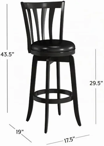 Vista 3 de Hillsdale Savana Taburete de cocina de madera, 29.5 pulgadas de alto, negro