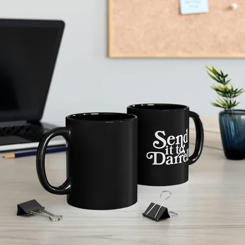 Vista 3 de Send It To Darrell Send It To Daryl - Taza de café vintage con diseño de drama divertido (negro)