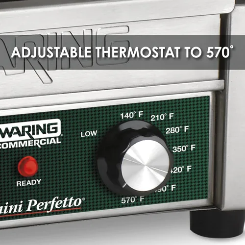 Vista 6 de Waring Commercial WFG275 - Parrilla plana de tostado de tamaño completo de 14 x 14 pulgadas, 120 V, 1800 W, enchufe de 5 a 15 fases