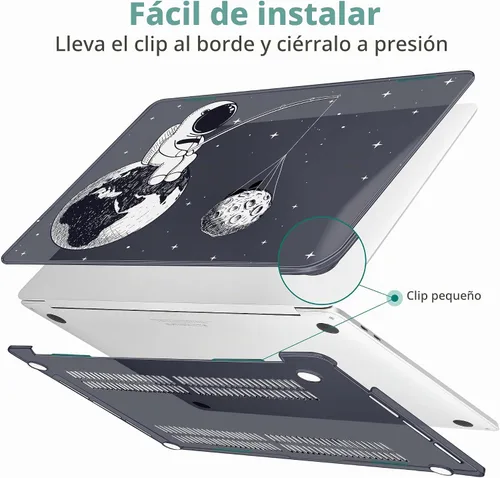 Vista 3 de Tuiklol para MacBook Pro de 13 pulgadas M2 Clip 2022, versión 2021 2020 M1 A2338 A2289 A2251, carcasa rígida de plástico y cubierta de teclado