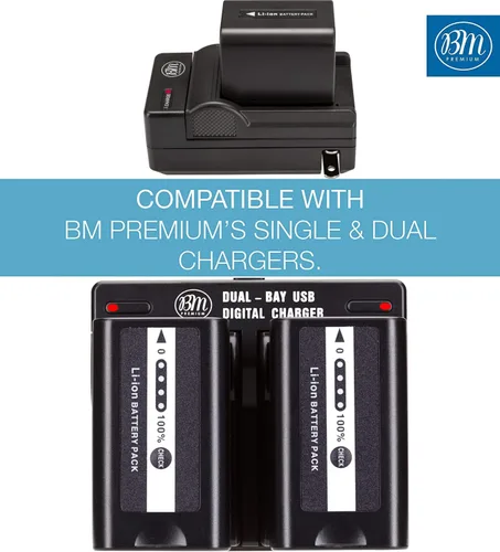 Vista 3 de BM Premium Paquete de 2 baterías VW-VBD58 para Panasonic AG-VBR59, BGH1, HC-X1, HC-X1500, HC-X2000, AG-CX10, AG-CX350, AG-UX180, AG-AC30, AG-UX90