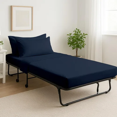 Vista 15 de Cottingon Juego de 4 sábanas para cama de campaña de 25"x75", 100% algodón egipcio, perfectas para camas plegables, individual estrecho, camping