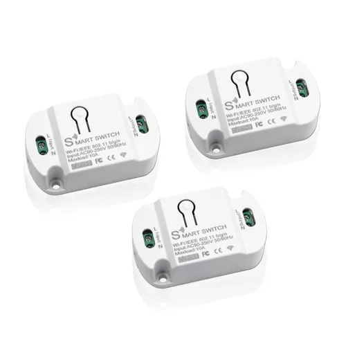 Vista 9 de Interruptor inteligente WiFi - Interruptor temporizador de automatización del hogar inteligente Tuya, compatible con control remoto de 433 Mhz