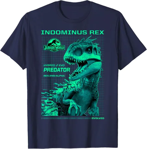 Vista 77 de Jurassic World Indominus Rex Hybrid Predator T-Shirt Small Negro