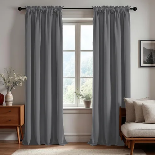 Vista 92 de Deconovo Cortinas opacas, aislamiento térmico, dobladillo para barra, reducción de ruido, certificado Oeko-TEX, cortinas de oscurecimiento