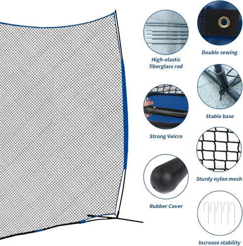 Vista 3 de Barricade Backstop Net：Baseball Basketball with Upgrade Steel Frame Protective Net for Baseball Soccer Basketball Soccer Backstop Net for Backyard