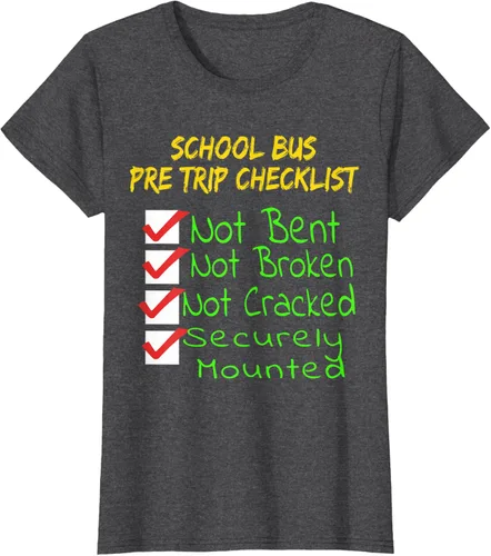 Vista 6 de Camiseta de camionero para conductor de autobús escolar CDL, Negro, S