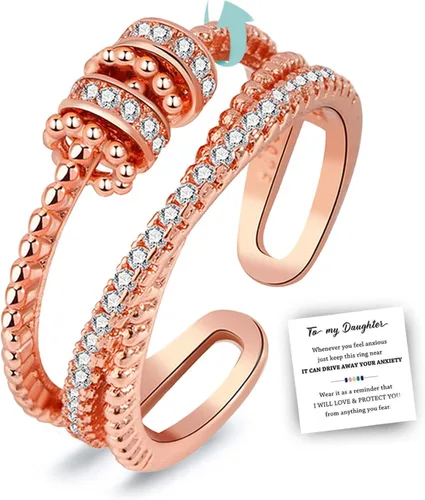 Vista 10 de choice of all Anillo Fidget para Mi Hija Regalos de Mamá Madre Esperanza Ansiedad Respirar Anillo Giratorio para Mujeres Regalos del Día de San