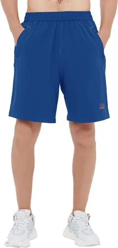 Vista 7 de TBMPOY Pantalones cortos de senderismo para hombre, 7 pulgadas, secado rápido, para gimnasio, deportes al aire libre, bolsillos cortos con cremallera