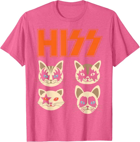 Vista 26 de Camiseta Hiss Funny Cats Kittens Rock Rockin, Negro