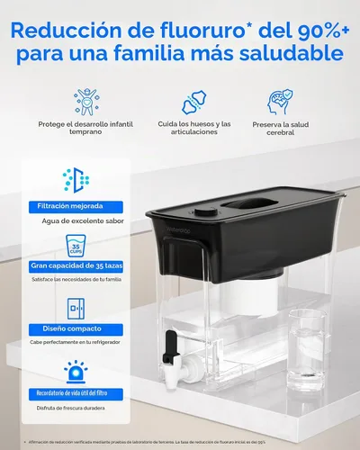 Vista 2 de Waterdrop WFD-02L Dispensador de filtro de agua de 35 tazas, reducción de Negro