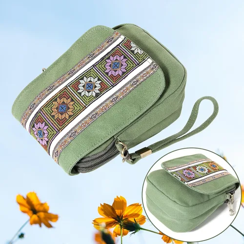 Vista 7 de Goodhan Bolsa cruzada de lona bordada para teléfono celular, monedero para mujer