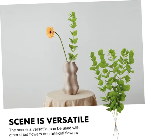 Vista 3 de 5 plantas verdes artificiales de imitación de hojas decorativas Zamioculcas para el hogar Navidad