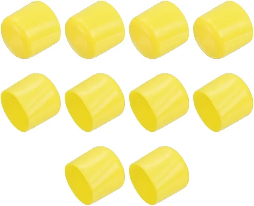 Vista 87 de uxcell 10 tapas de goma para extremos de 0.591 in de identificación, tapa de extremo redondo, protectores de rosca de tornillo, color negro