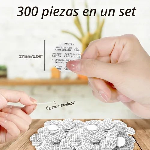 Vista 3 de Tondiamo 300 piezas Junta de tapa de espuma sensible a la presión sellos de botella impermeables sello de seguridad resistente al manipuleo junta