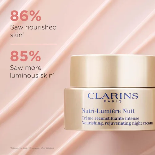 Vista 2 de Clarins Nutri-Lumière Cream Crema hidratante antienvejecimiento restaura la vitalidad de la piel madura nutre y minimiza la apariencia de arrugas