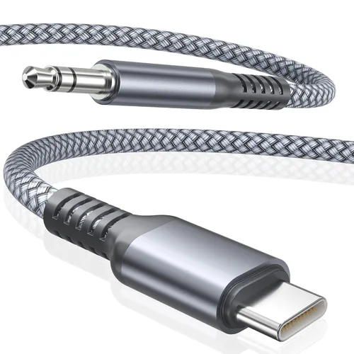 Vista 12 de Elebase Cable auxiliar para iPhone 17 16 16e de 4 pies, cable auxiliar USB C de 90 grados, cable auxiliar de audio tipo C a ángulo recto de 3.5mm