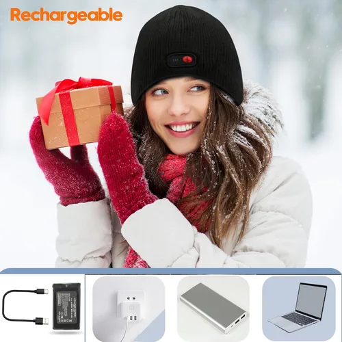 Vista 7 de Svpro Gorro con calefacción a batería - Gorro de invierno cálido recargable