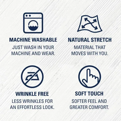 Vista 5 de IZOD - Camisa de vestir con corte regular para hombre, elástica, cuello con botones lisos