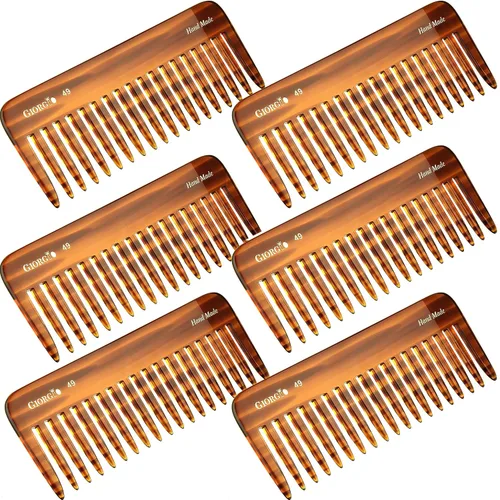 Vista 19 de Giorgio G49 Graphite, peine grande para desenredar el cabello, dientes anchos para cabello grueso, rizado y ondulado. Peine desenredante