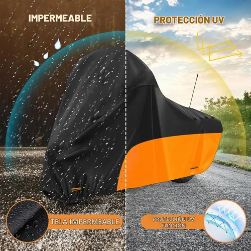 Vista 4 de Cubierta para motocicleta Tokept, con ventilaciones, cubierta para bicicletas de tierra, para diferentes modelos de touring Harley Davidson Road