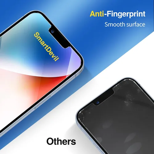 Vista 4 de SMARTDEVIL Paquete de 2 protectores de pantalla para iPhone 12 Mini, vidrio templado, película transparente HD, fácil instalación, sin polvo y sin
