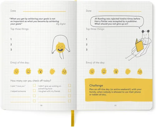 Vista 6 de HappyMe - Diario de gratitud para niños con indicaciones diarias, cuaderno de escritura para expresar pensamientos y sentimientos, mentalidad