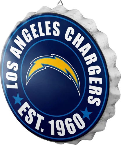 Vista 23 de NFL Team Logo Distressed Metal Hanging Wall Bottle Cap Sign
