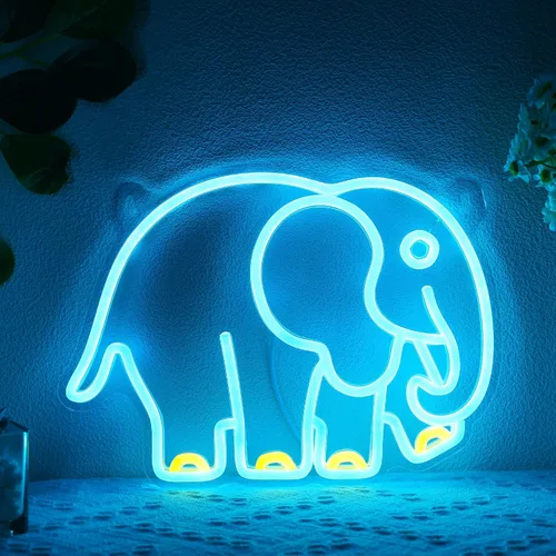 Vista 13 de YuanDian Letrero de neón de panda, luces de neón de animales para dormitorio, sala de estar, decoración de pared, regalos de fiesta de cumpleaños