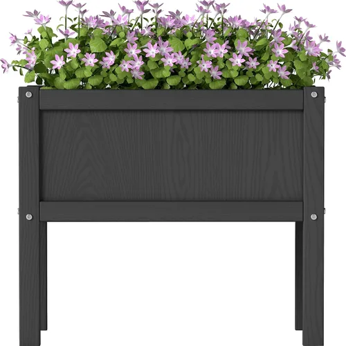 Vista 18 de Cama de jardín elevada con orificio de drenaje, impermeable, pequeña maceta elevada de polietileno de alta densidad con patas, estable y duradera