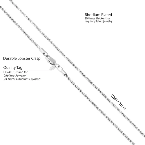 Vista 4 de LIFETIME JEWELRY 1mm Gold Chain for Men & Women 24k Real Gold Plated Diamond Cut Rope Chain 14 to 30 Inch