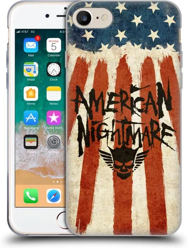 Vista 85 de Head Case Designs Funda de gel suave con licencia oficial de la WWE American Nightmare Flag Cody Rhodes Graphics compatible con Apple iPhone 7