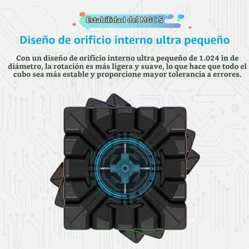 Vista 3 de YJ MGC 5x5 Cubo magnético de velocidad sin adhesivo 5X5X5 Cubo