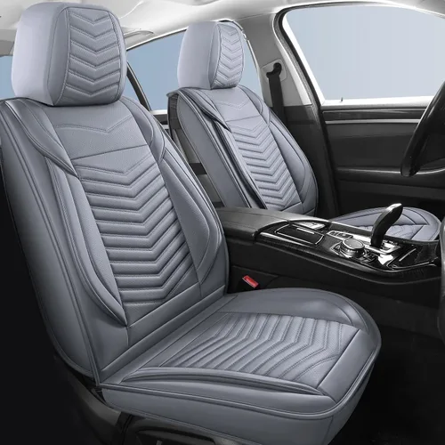 Vista 11 de HChengkikz - Fundas de asiento de automóvil, transpirables e impermeables de piel sintética para automóviles, funda de asiento universal