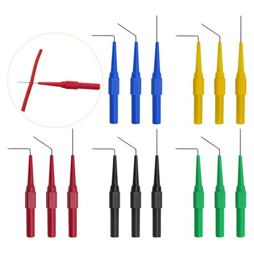 Vista 5 de Makeronics Kit de sonda trasera de 22 piezas 15 pines de sonda trasera de 30 V 5 cables de prueba de circuito de enchufe de plátano de 0.157 in