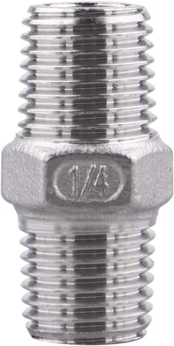 Vista 6 de Boquilla hexagonal macho de 1/4 de pulgada NPT – DERPIPE acero inoxidable 304 roscado para kit de preparación, aplicación de tubería casera